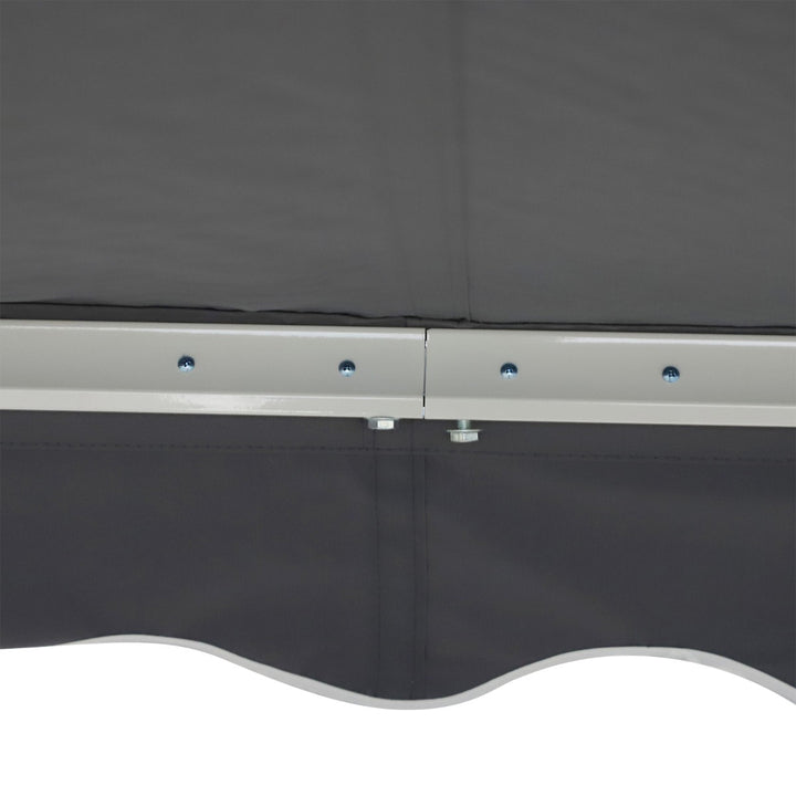 10 x 8 ft Manual Retractable Awning Sun Shade Canopy, Aluminum, Steel for Patio Deck - Grey