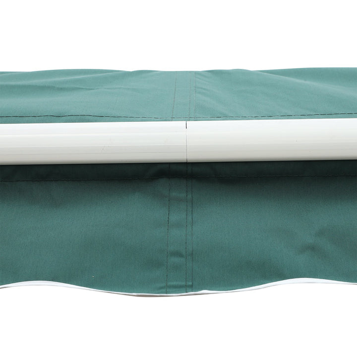10 x 8 ft Manual Retractable Awning Sun Shade Canopy, Aluminum, Steel for Patio Deck - Green