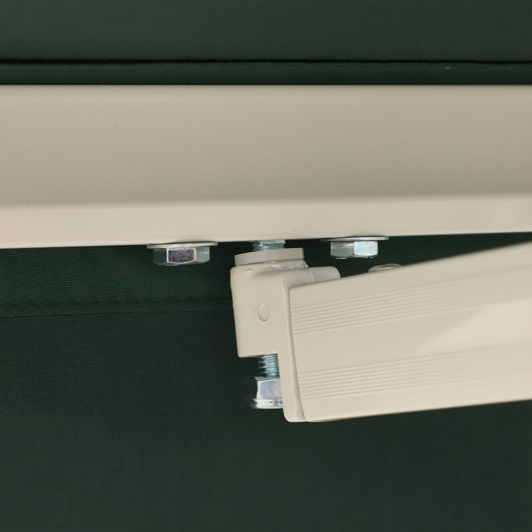 10 x 8 ft Manual Retractable Awning Sun Shade Canopy, Aluminum, Steel for Patio Deck - Green