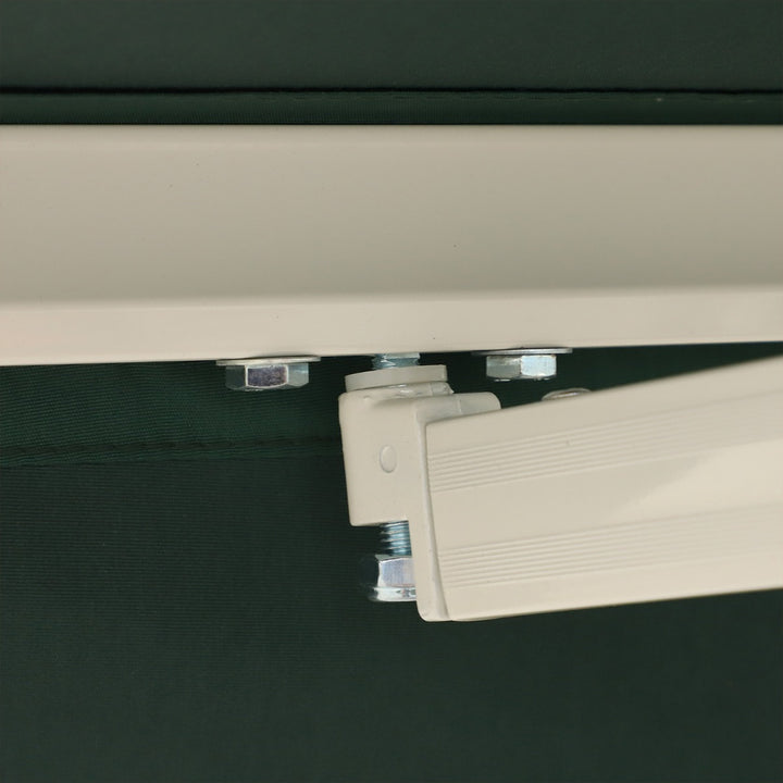 10 x 8 ft Manual Retractable Awning Sun Shade Canopy, Aluminum, Steel for Patio Deck - Green