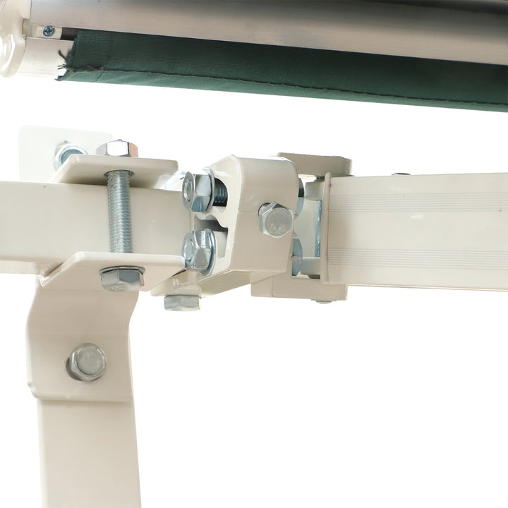 10 x 8 ft Manual Retractable Awning Sun Shade Canopy, Aluminum, Steel for Patio Deck - Green