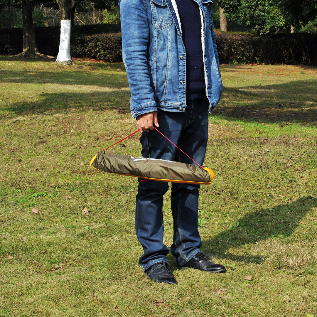 Outdoor Beach Sports Camping Sun Shade Rain Shelter w Carry Bag for Picnic Park, Green & Yellow