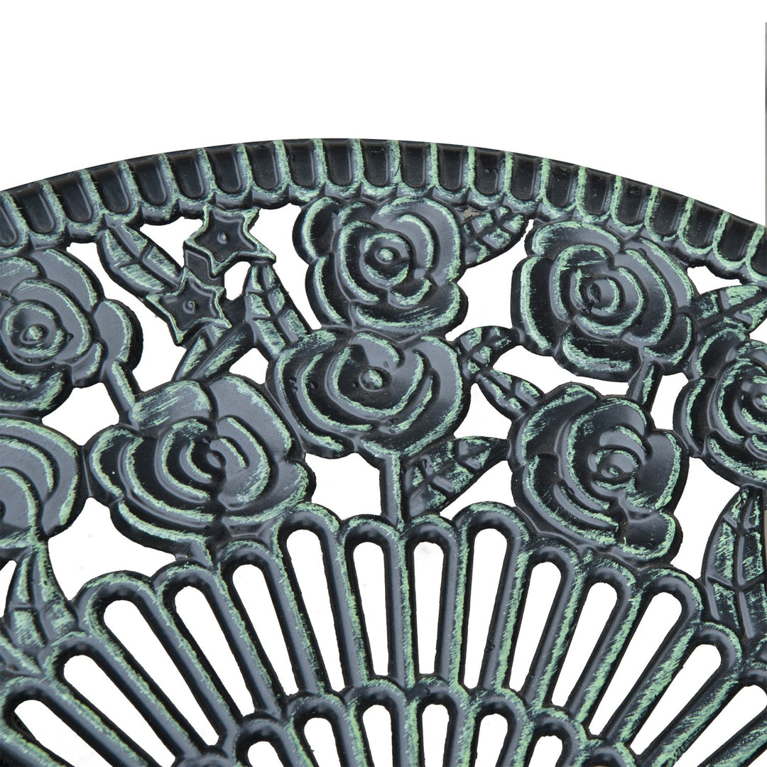 3PC Antique Patio Bistro Conversation Set for Patio Backyard Garden Deck Porch - Green & Black