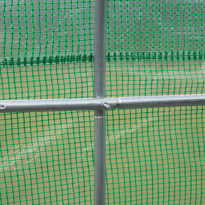 11.5' x 10' x 6.7' Walk-in Tunnel Greenhouse w/ Roll up Door, 6 Windows, Outdoor Garden, Green