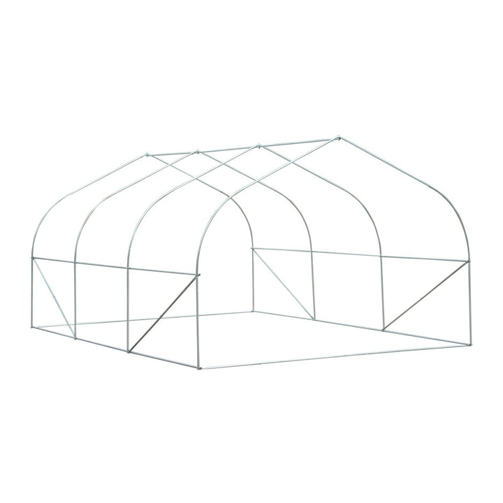 11.5’ x 10’ x 6.6’ Walk-in Tunnel Greenhouse w/ Roll Up Door, 6 Windows, Outdoor Garden, White