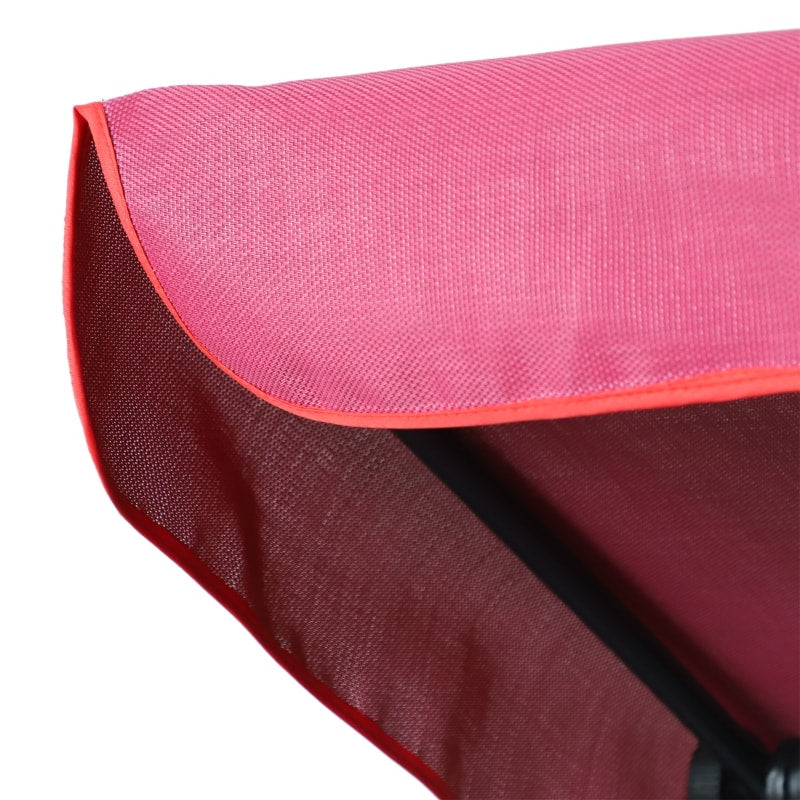 Outdoor 3-Seater Deluxe Swing Lounger w/ Canopy, Cushions for Patio Deck Garden - Pink Wine Red