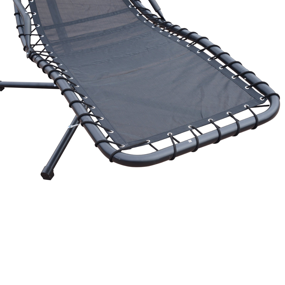 Hanging Padded Swing Hammock Lounge Chaise Chair w Canopy & Stand, Patio Pool Deck, Lime Green