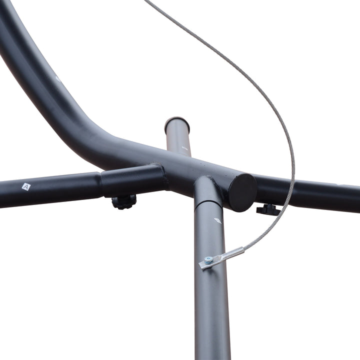 Hanging Padded Swing Hammock Lounge Chaise Chair w Canopy & Stand, Patio Pool Deck, Lime Green