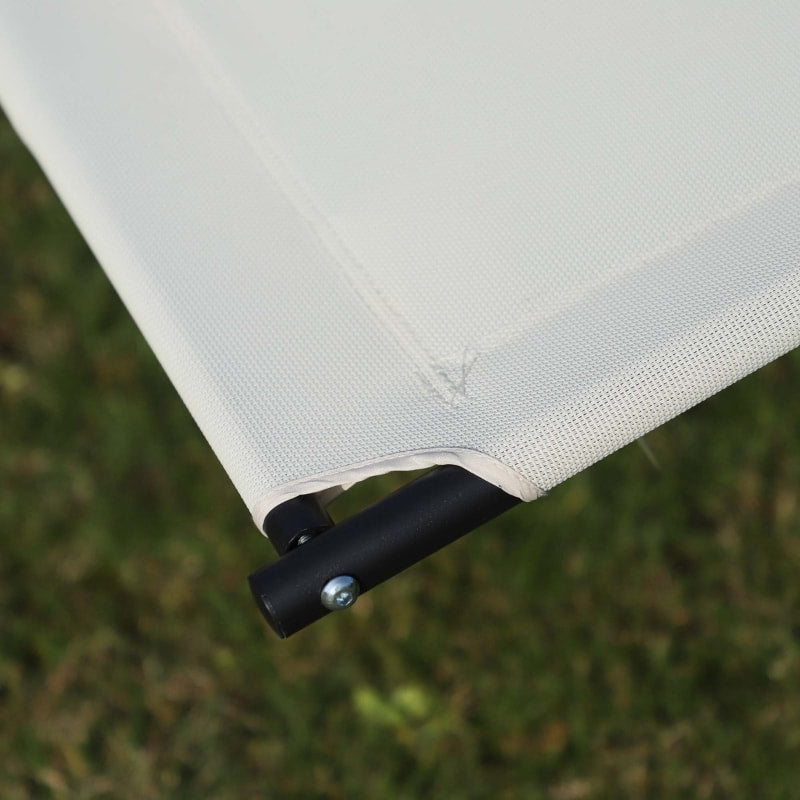 2-Person Double Hammock Rocker Chaise Sun Lounger w Pillow for Patio Deck Pool - Cream White