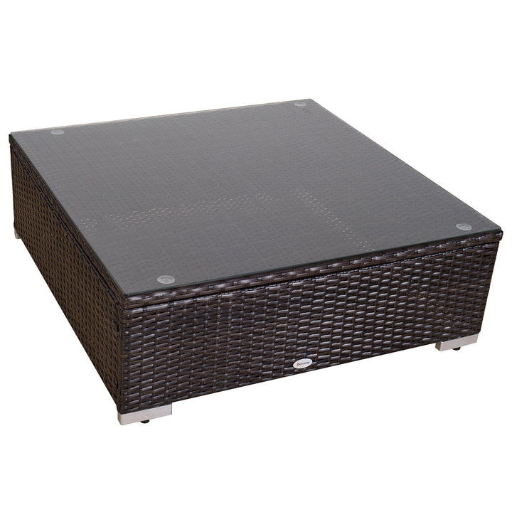 6pc PE Rattan Wicker Sectional Patio Conversation Set w Cushions, Ottomans – Cream White, Brown