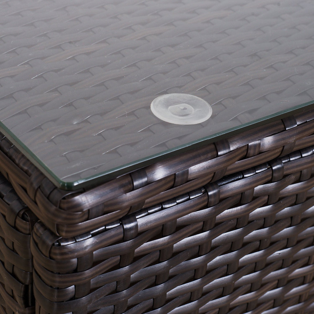 6pc PE Rattan Wicker Sectional Patio Conversation Set w Cushions, Ottomans – Cream White, Brown