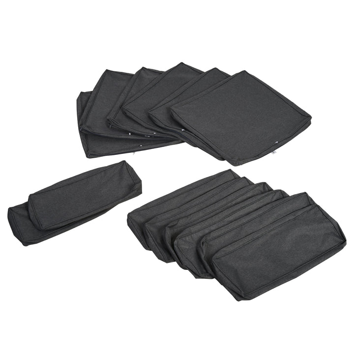 14pc Replacement Patio Cushion Covers Sectional Sofa Conversation Set for Deck Garden - Grey