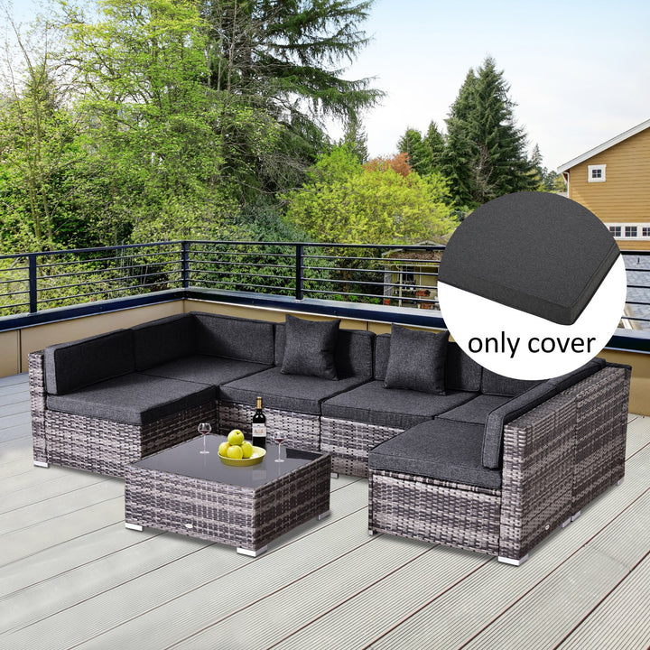 14pc Replacement Patio Cushion Covers Sectional Sofa Conversation Set for Deck Garden - Grey