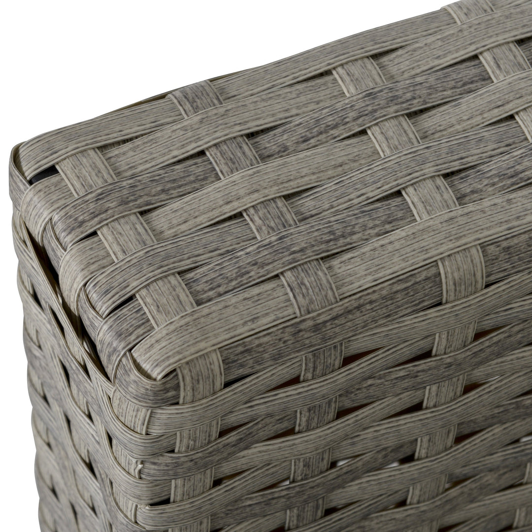 6pc PE Rattan Wicker Outdoor Dining Set w/ Cushions, Plastic Wood-top Table for Patio - Grey