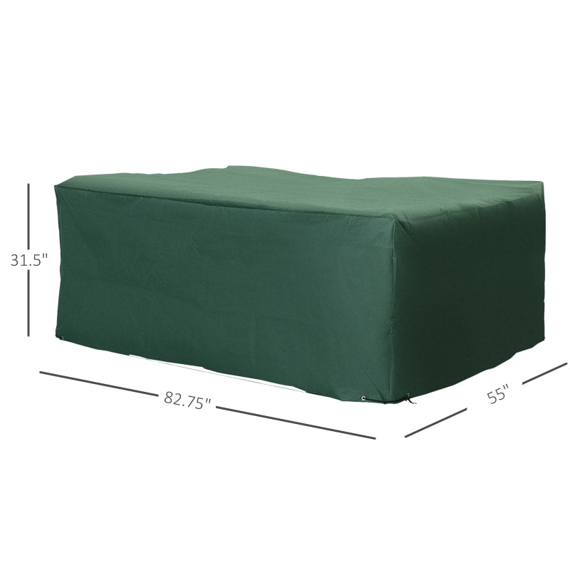 82"L x 55"W x 31"H Oxford Cloth Waterproof Outdoor Patio Furniture Set Cover PE Coated - Green
