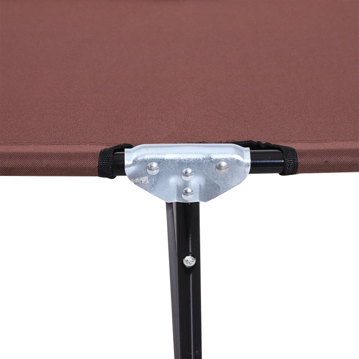 Folding Chaise Recline Sun Lounger w Face Reading Hole & Pillow, Beach Patio Pool Deck, Brown