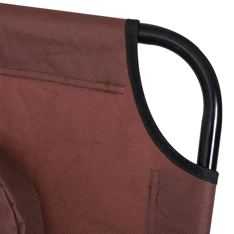 Folding Chaise Recline Sun Lounger w Face Reading Hole & Pillow, Beach Patio Pool Deck, Brown