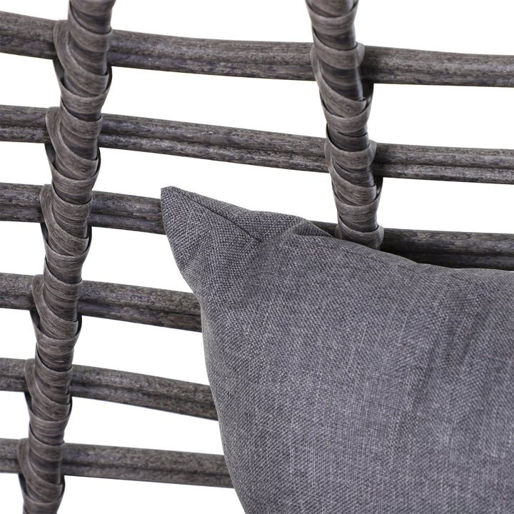 PE Rattan Wicker Outdoor Luxury Teardrop Egg Lounger Chair Patio Beach Pool Deck Garden - Grey