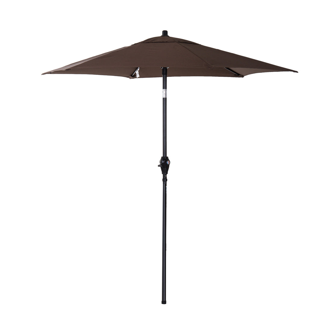 Outdoor 4PC Foldable Bistro Dining Set w/ 2 Chairs Table & Umbrella for Patio Garden - Brown