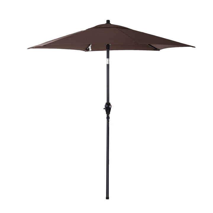 Outdoor 4PC Foldable Bistro Dining Set w/ 2 Chairs Table & Umbrella for Patio Garden - Brown