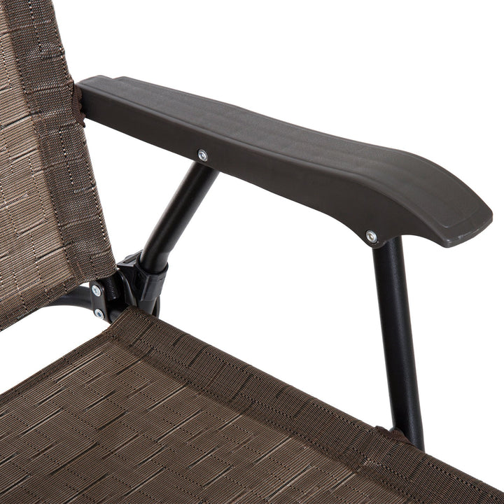 Outdoor 4PC Foldable Bistro Dining Set w/ 2 Chairs Table & Umbrella for Patio Garden - Brown