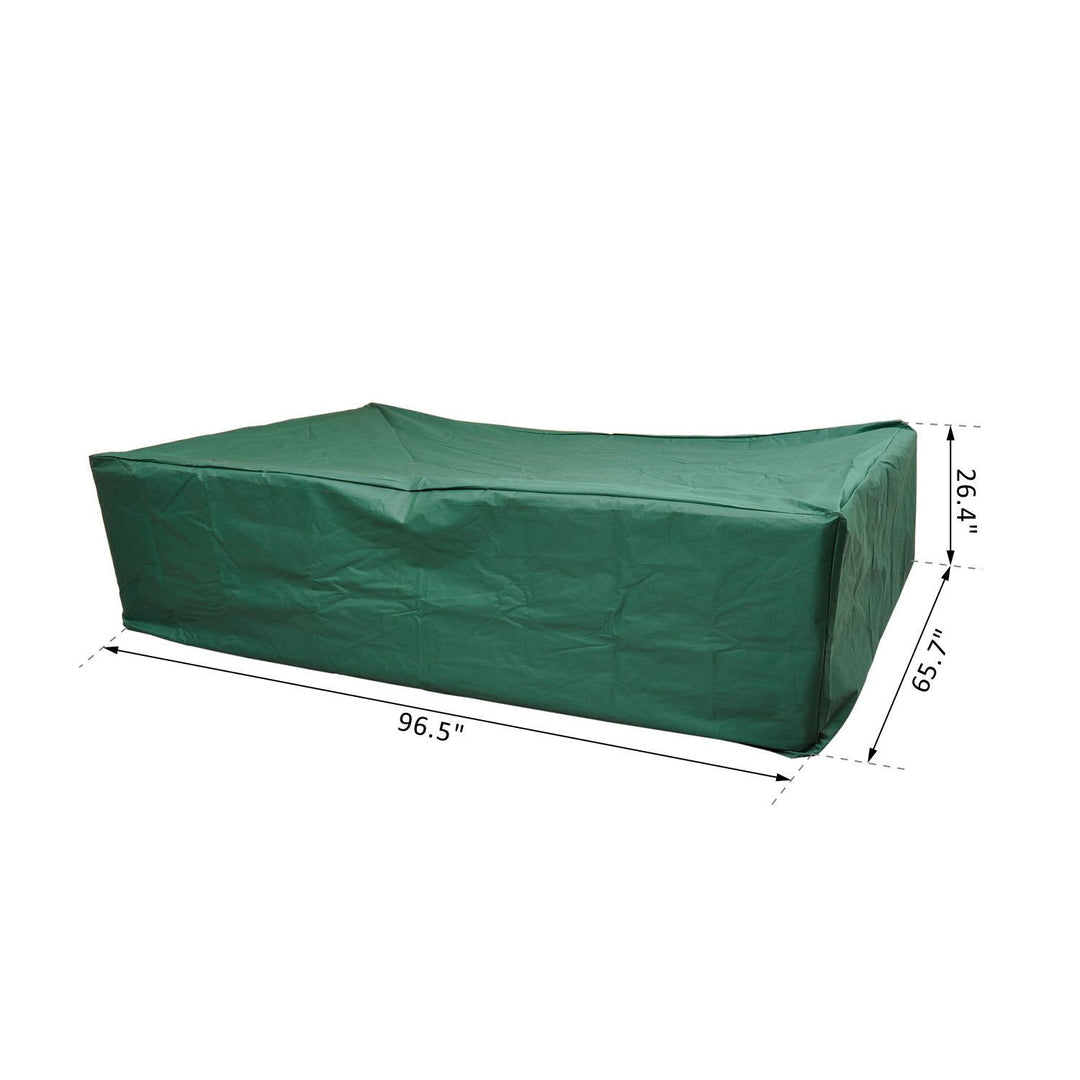 96”L x 65”W x 26”H Oxford Cloth Waterproof Outdoor Patio Furniture Set Cover PE Coated - Green