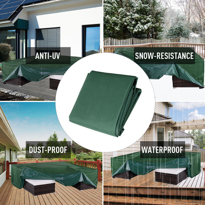 96”L x 65”W x 26”H Oxford Cloth Waterproof Outdoor Patio Furniture Set Cover PE Coated - Green
