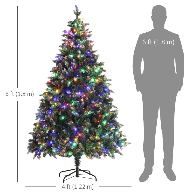 NEW 6ft Full 1078-Tip Prelit Artificial Tree, 450 LED Dual Colour Lights, Christmas Holiday, Green