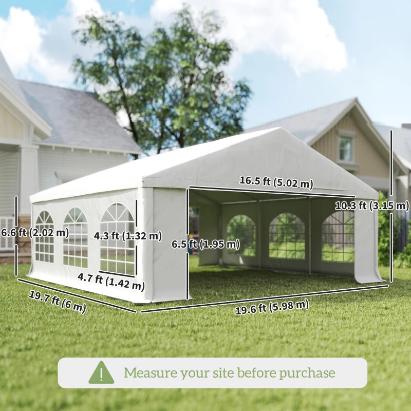 Heavy-Duty Large Wedding Tent 20' x 20' - Outdoor Party Canopy with Sidewalls