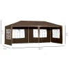 10’ x 20’ Portable Event Party Wedding Tent Patio Gazebo Canopy w 4 Wall Panels, Windows, Brown