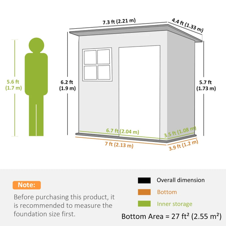 Galvanized Steel Outdoor Storage Shed - Secure Garden Storage with Ventilation