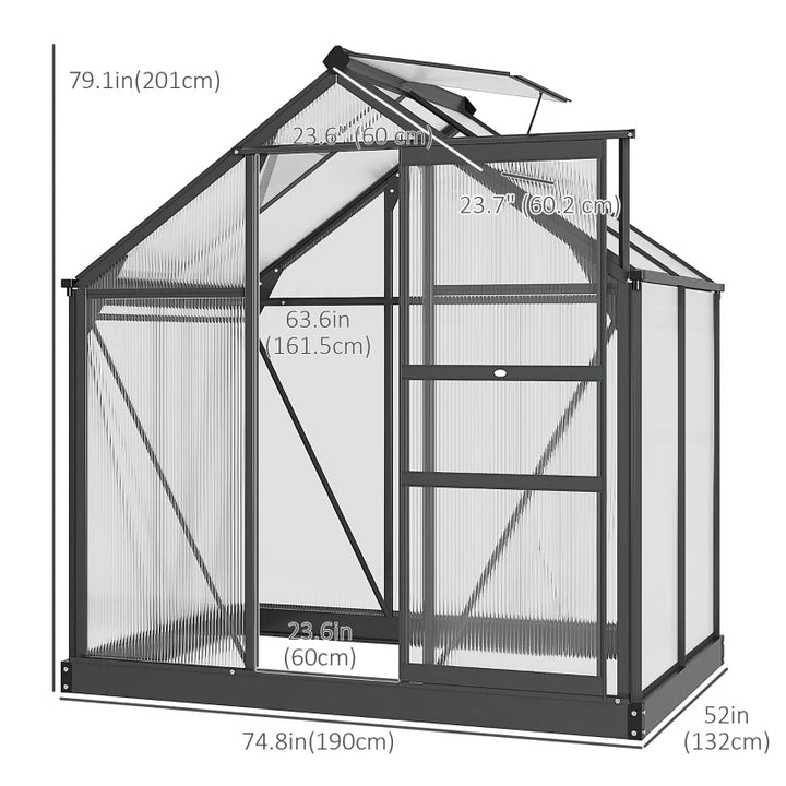 Outdoor Greenhouse Kit with Polycarbonate Panels - Year-Round Gardening Solution