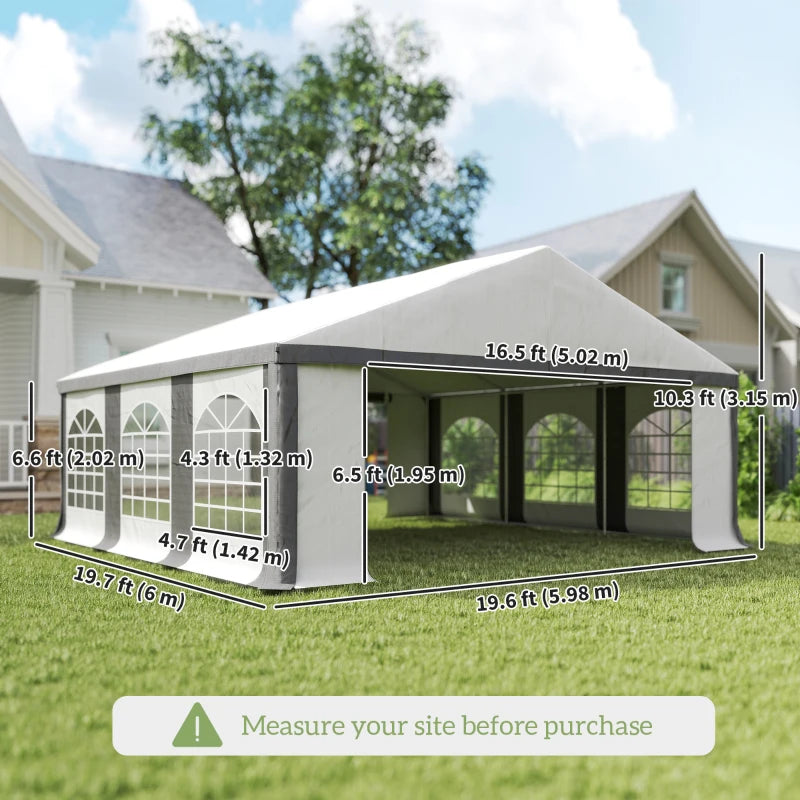 Heavy-Duty 20' x 20' Wedding Tent Canopy - Large Outdoor Event Shelter