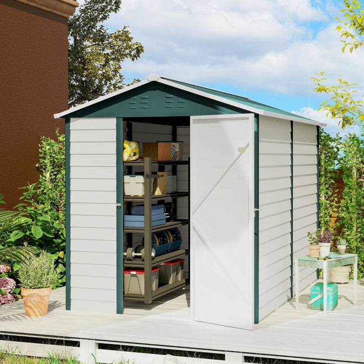 9' x 6' Garden Storage Shed with Lockable Door - Durable Outdoor Patio Storage
