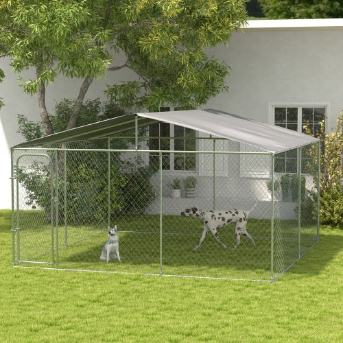 13' x 13' x 7.5' Lg Galv Steel Dog House, Door, Roof, Playpen Kennel Shelter Heavy Duty Outdoor