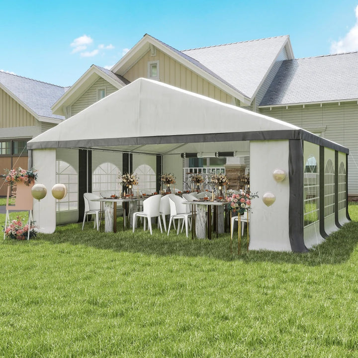 Heavy-Duty 20' x 20' Wedding Tent Canopy - Large Outdoor Event Shelter