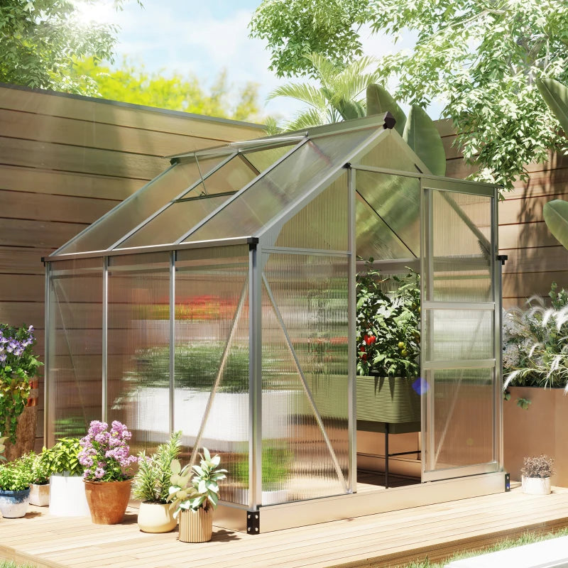6' x 6' x 6.6' Polycarbonate Greenhouse Walk-In Garden Kit - Durable Year-Round Plant Protection