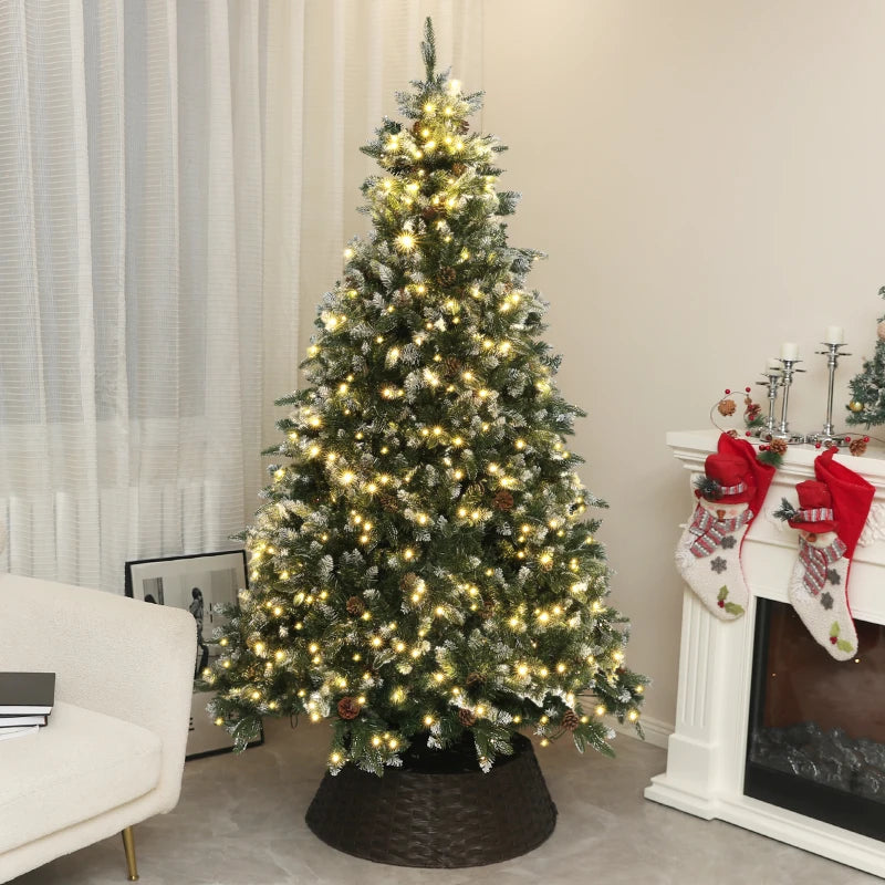 NEW 7ft Full 1460-Tip Prelit Artificial Tree, 450 LED Dual Colour Lights, Christmas Holiday, Green