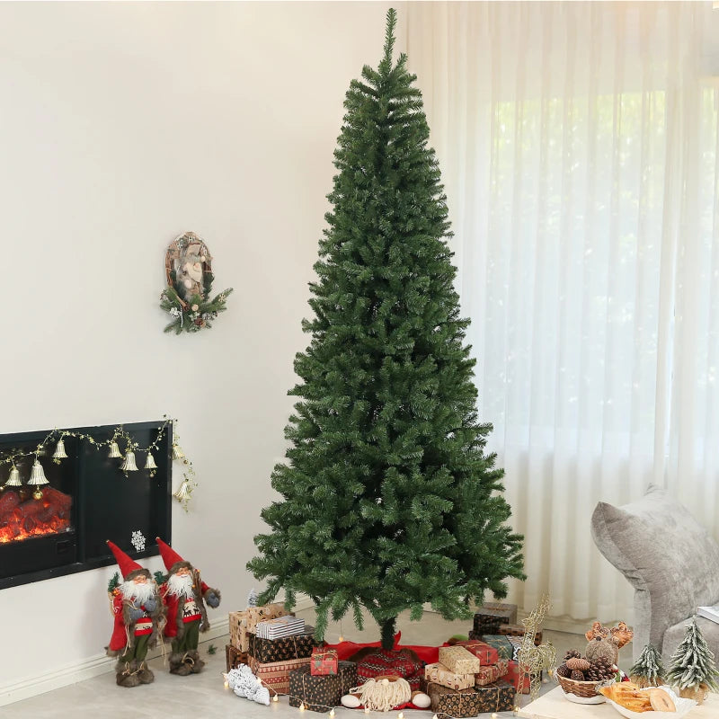 9ft Full 2132-Tip Unlit Classic Style Artificial Christmas Holiday Fake Tree Xmas Decor, Green