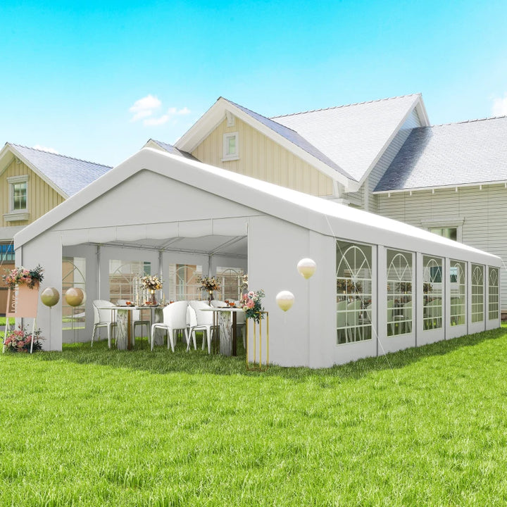 20' x 40' Party Tent with Removable Window Sidewalls - Spacious Durable Outdoor Canopy