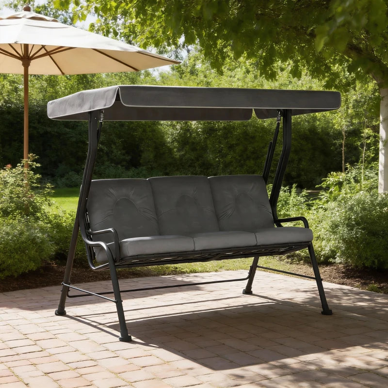3-Person Patio Swing Chair with Canopy - Comfortable Outdoor Seating