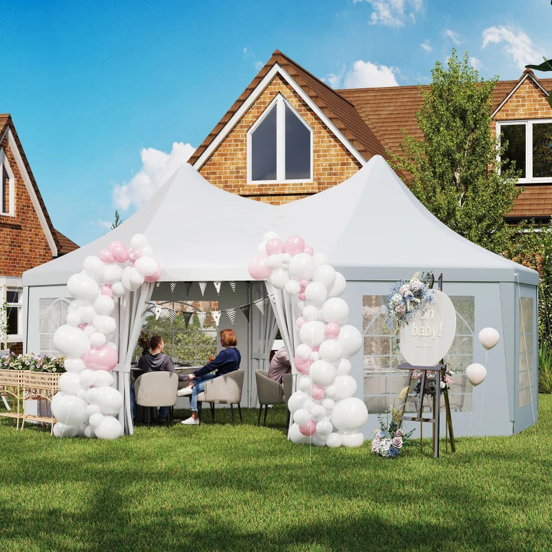 Octagonal Wedding Event Party Tent - Spacious Outdoor Gazebo with Removable Walls