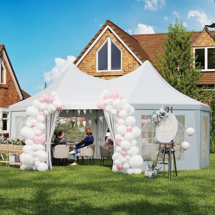 Octagonal Wedding Event Party Tent - Spacious Outdoor Gazebo with Removable Walls