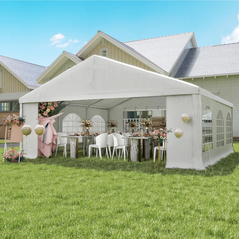 Heavy-Duty Large Wedding Tent 20' x 20' - Outdoor Party Canopy with Sidewalls