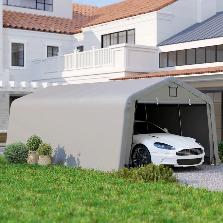 12' x 20' Portable Garage Canopy - Heavy Duty Car Shelter with Ventilation Windows