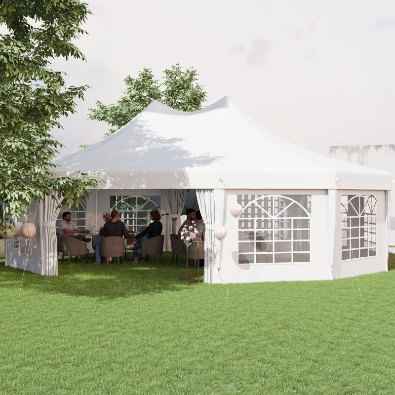 Decagonal Wedding Event Party Tent - Large Durable Outdoor Canopy with Removable Walls