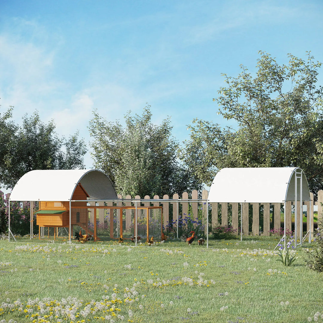 24.9' x 9.2' x 6.4' Large Galv Steel Chicken Run Outdoor Coop Cage Shelter for Pet Fence Yard
