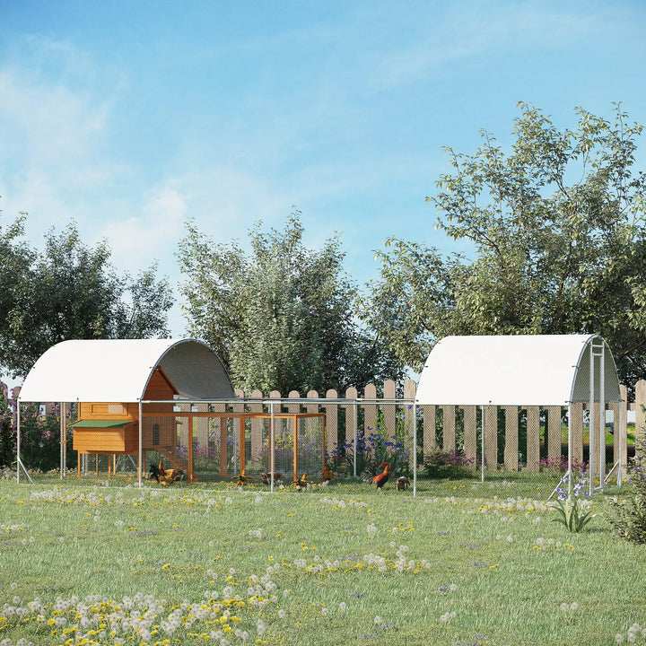 24.9' x 9.2' x 6.4' Large Galv Steel Chicken Run Outdoor Coop Cage Shelter for Pet Fence Yard