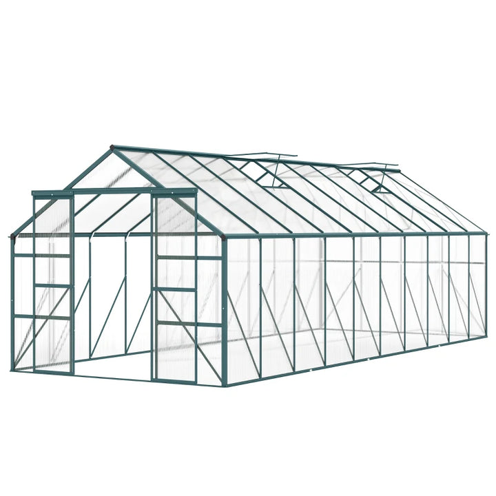 Aluminum Polycarbonate Walk-In Garden Greenhouse - Year-Round Plant Protection