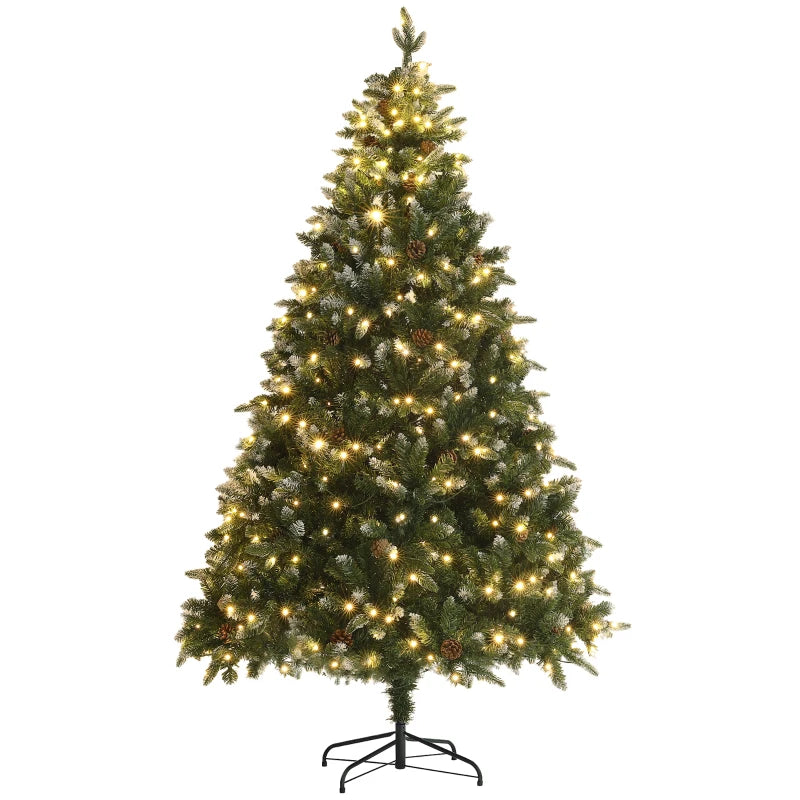 NEW 7ft Full 1460-Tip Prelit Artificial Tree, 450 LED Dual Colour Lights, Christmas Holiday, Green